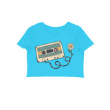 Mixtape Meadow — Women's Crop Top - Sky Blue