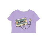 Mixtape Meadow — Women's Crop Top - Iris Lavender