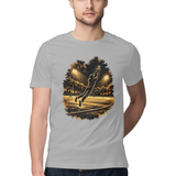 Boundary Catch — Regular Unisex T-shirt in Ash Grey — model