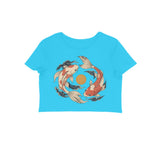 Koi Orbit — Women's Crop Top - Sky Blue
