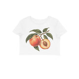 Peach Season — Women's Crop Top - White