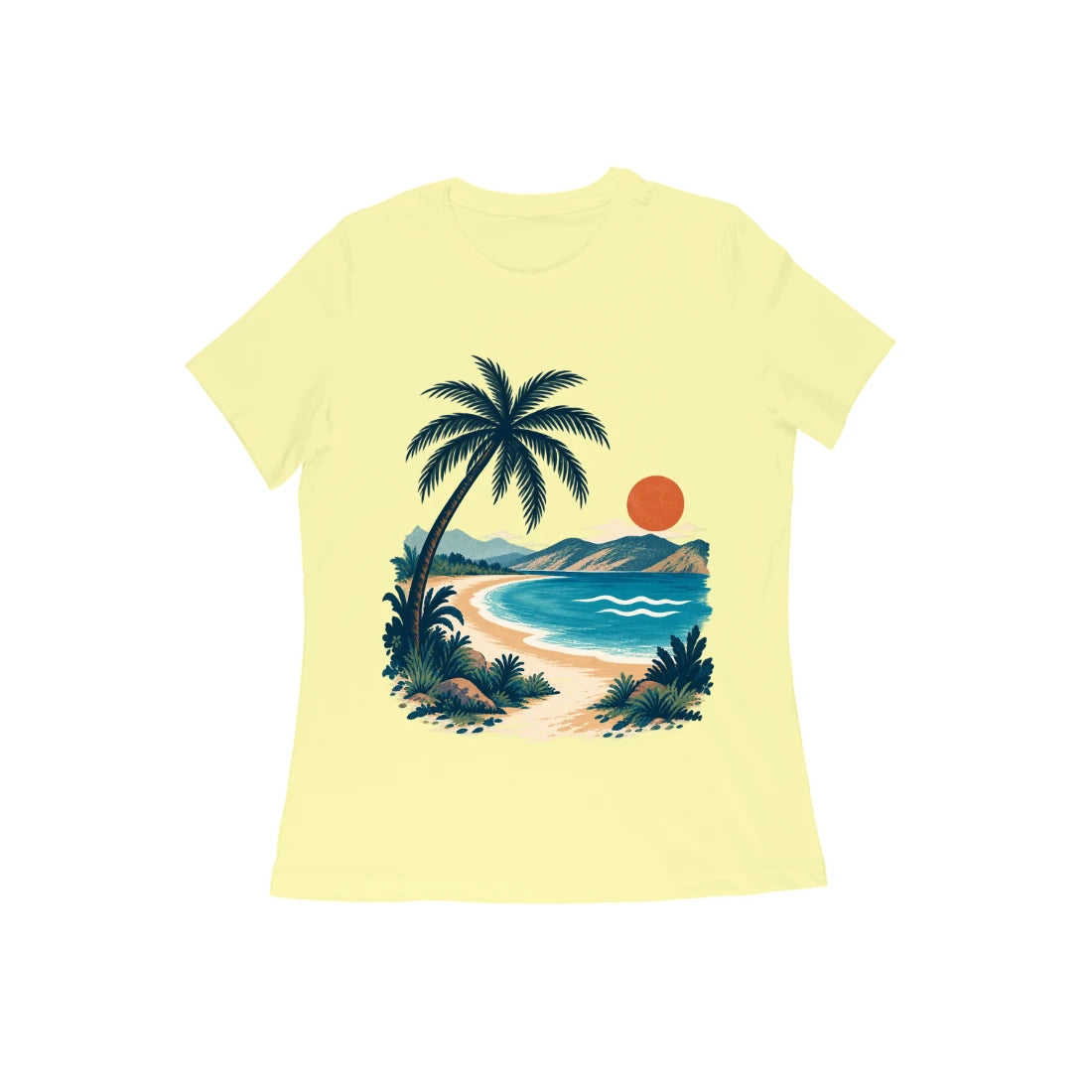 Coastal Pause — Women's Regular T-shirt - Butter Yellow