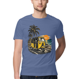 Coastal Auto — Regular Unisex T-shirt in Slate Blue — model
