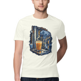 Monsoon Window — Regular Unisex T-shirt in Ivory — model