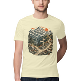 Himalayan Fork — Regular Unisex T-shirt in Sand — model