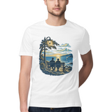 Evening Company — Regular Unisex T-shirt in White — model