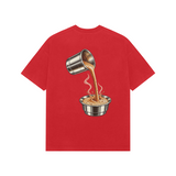 Coffee Arc — Premium Oversized T-shirt in Red — model