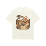 Desert Routes — Premium Oversized T-shirt in Ivory — model