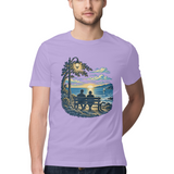 Evening Company — Regular Unisex T-shirt in Lavender — model