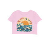 Sunset Passage — Women's Crop Top - Light Pink