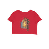 Rain Garden — Women's Crop Top - Red