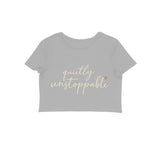 Quietly Unstoppable — Women's Crop Top - Melange Grey
