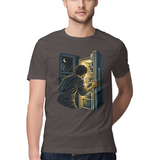 Fridge Glow — Regular Unisex T-shirt in Charcoal — model