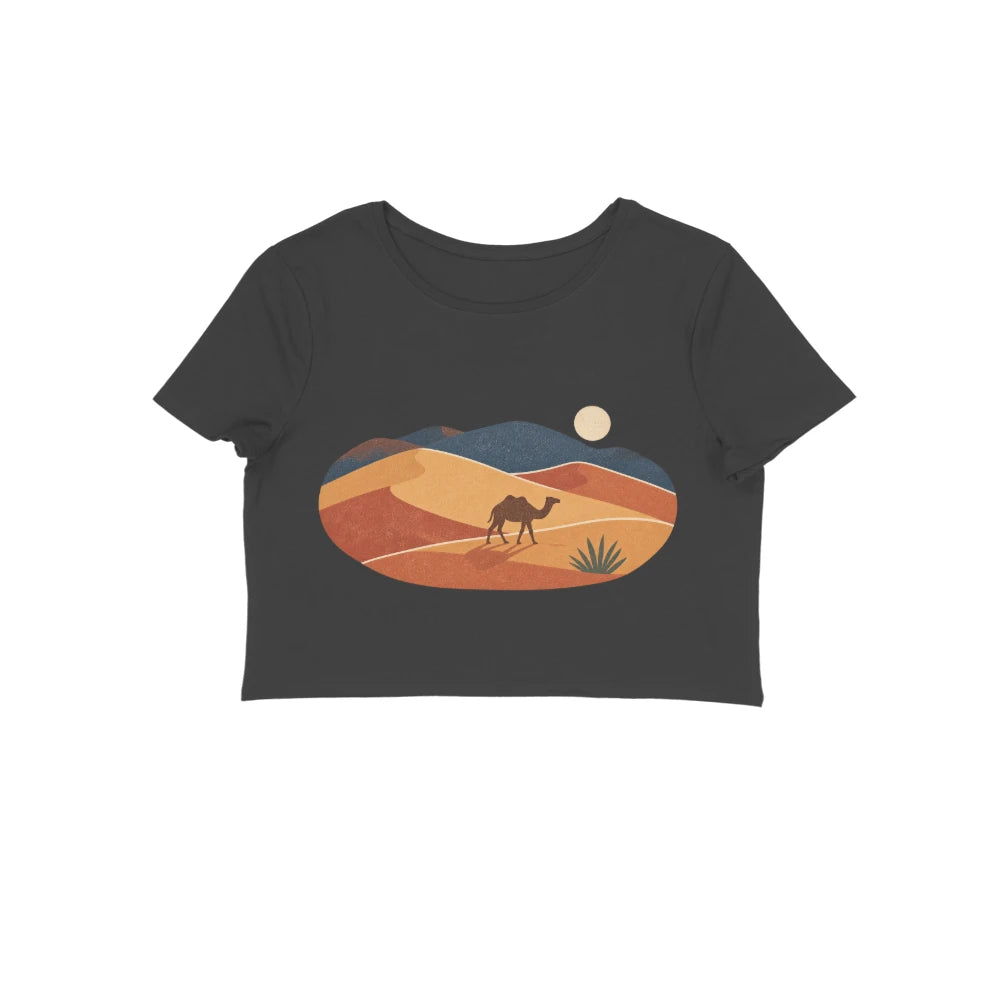Desert Reverie — Women's Crop Top - Black