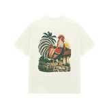 Village Morning — Premium Oversized T-shirt in Ivory — model
