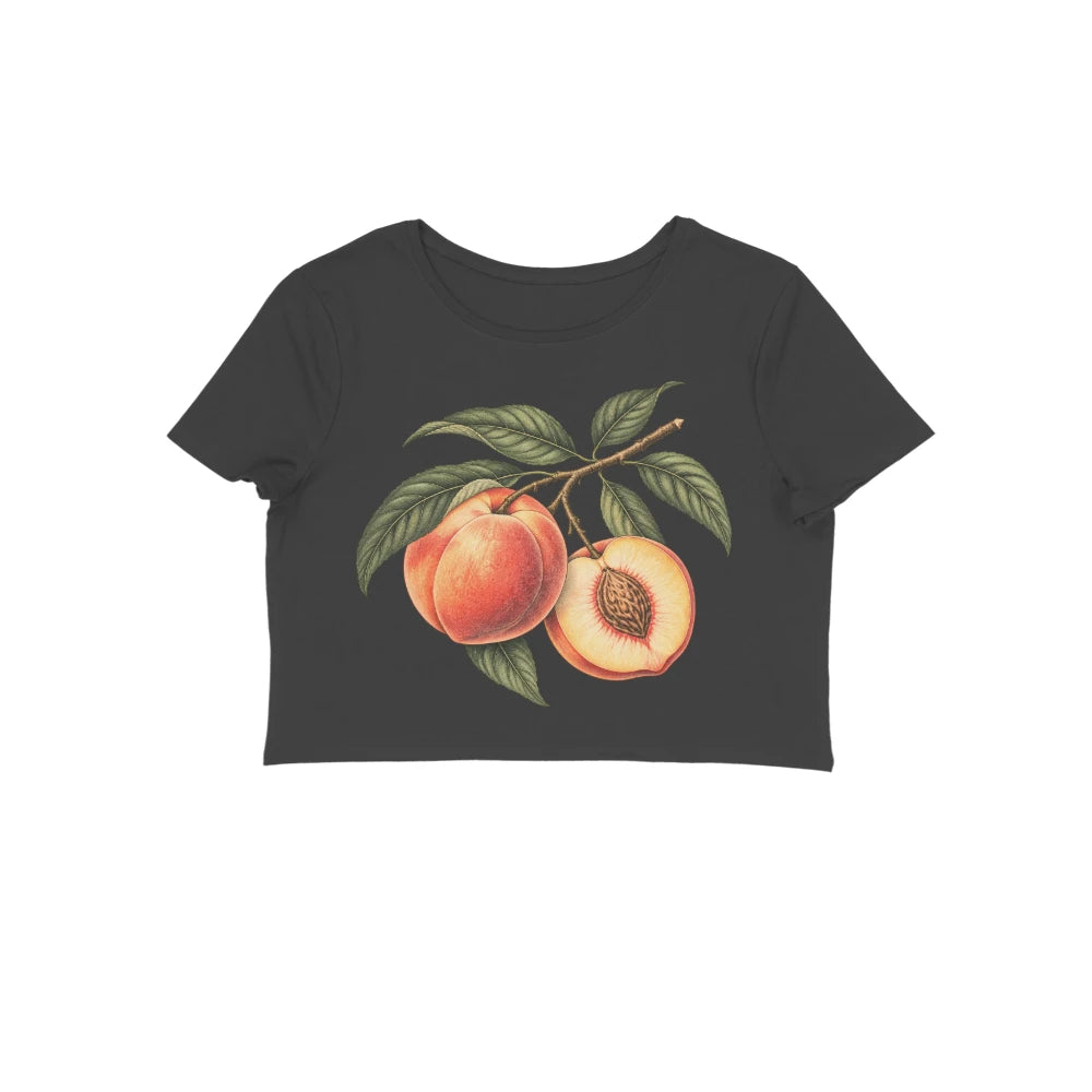 Peach Season — Women's Crop Top - Black