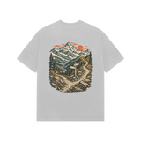 Himalayan Fork — Premium Oversized T-shirt in Light Grey — model