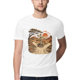 Desert Routes — Regular Unisex T-shirt in White — model