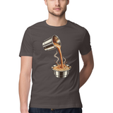 Coffee Arc — Regular Unisex T-shirt in Charcoal — model