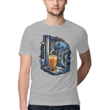Monsoon Window — Regular Unisex T-shirt in Ash Grey — model