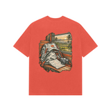 Window Seat — Premium Oversized T-shirt in Burgundy — model