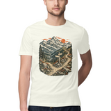 Himalayan Fork — Regular Unisex T-shirt in Ivory — model