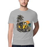 Coastal Auto — Regular Unisex T-shirt in Ash Grey — model