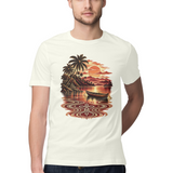 Dawn Contours — Regular Unisex T-shirt in Ivory — model