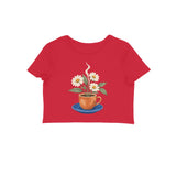 Café Bloom — Women's Crop Top - Red