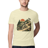 Scenic Circuit — Regular Unisex T-shirt in Sand — model