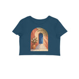 Courtyard Light — Women's Crop Top - Navy Blue