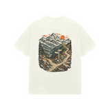Himalayan Fork — Premium Oversized T-shirt in Ivory — model
