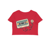 Mixtape Meadow — Women's Crop Top - Red