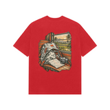 Window Seat — Premium Oversized T-shirt in Red — model