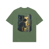 Fridge Glow — Premium Oversized T-shirt in Forest Green — model