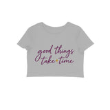 Good Things — Women's Crop Top - Melange Grey