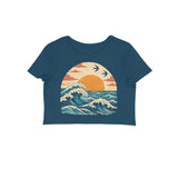 Sunset Passage — Women's Crop Top - Navy Blue