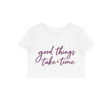 Good Things — Women's Crop Top - White