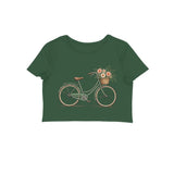 Market Bicycle — Women's Crop Top - Olive Green