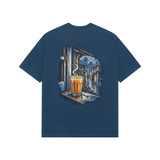 Monsoon Window — Premium Oversized T-shirt in Navy — model