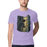 Fridge Glow — Regular Unisex T-shirt in Lavender — model