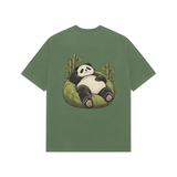Lounge Panda — Premium Oversized T-shirt in Forest Green — model