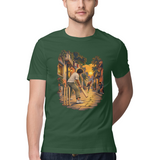 Gully Hour — Regular Unisex T-shirt in Forest Green — model