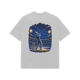 Under the Floodlights — Premium Oversized T-shirt in Light Grey — model