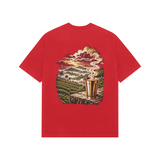 Tea Valley — Premium Oversized T-shirt in Red — model
