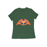 Hands Heart Sunset — Women's Regular T-shirt - Olive Green