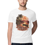 Dawn Contours — Regular Unisex T-shirt in White — model