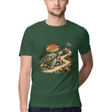 Scenic Circuit — Regular Unisex T-shirt in Forest Green — model