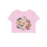 Koi Orbit — Women's Crop Top - Light Pink
