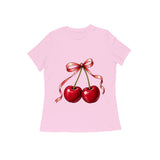 Cherry Ribbon — Women's Regular T-shirt - Light Pink